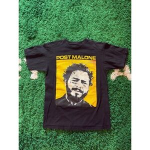 Post Malone 2019 Runaway Tour Graphic T-Shirt Black Yellow Mens Small S